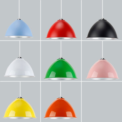 Aluminum White/Red Ceiling Light Fixture Dome Shade 1 Head Vintage Stylish Hanging Lamp for Dining Room Clearhalo 'Art Deco Pendants' 'Cast Iron' 'Ceiling Lights' 'Ceramic' 'Crystal' 'Industrial Pendants' 'Industrial' 'Metal' 'Middle Century Pendants' 'Pendant Lights' 'Pendants' 'Tiffany' Lighting' 90407