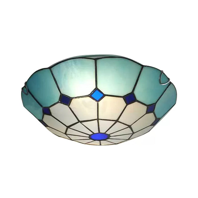 Bedroom Ceiling Lights Tiffany, 2 Lights Floral Flush Mount Light Fixture Clearhalo 'Ceiling Lights' 'Close To Ceiling Lights' 'Close to ceiling' 'Flush mount' Lighting' 90423