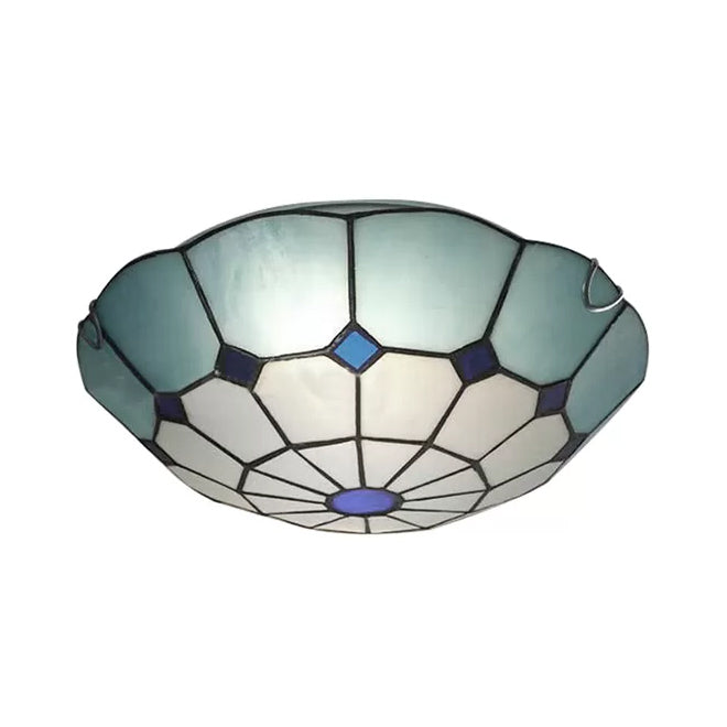 Bedroom Ceiling Lights Tiffany, 2 Lights Floral Flush Mount Light Fixture Clearhalo 'Ceiling Lights' 'Close To Ceiling Lights' 'Close to ceiling' 'Flush mount' Lighting' 90424