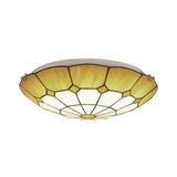 Bedroom Ceiling Lights Tiffany, 2 Lights Floral Flush Mount Light Fixture Clearhalo 'Ceiling Lights' 'Close To Ceiling Lights' 'Close to ceiling' 'Flush mount' Lighting' 90427