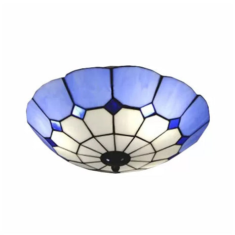 Bedroom Ceiling Lights Tiffany, 2 Lights Floral Flush Mount Light Fixture Clearhalo 'Ceiling Lights' 'Close To Ceiling Lights' 'Close to ceiling' 'Flush mount' Lighting' 90432