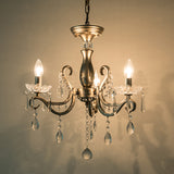 Aged Silver Crystal Suspension Light Candelabra 3-Bulb Traditional Hanging Chandelier Clearhalo 'Ceiling Lights' 'Chandeliers' Lighting' options 915797