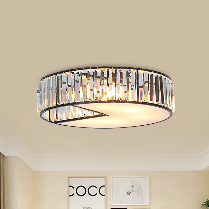 5-Bulb Crystal Block Flush Light Fixture Post Modern Circle Living Room Ceiling Lamp Clearhalo 'Ceiling Lights' 'Close To Ceiling Lights' 'Close to ceiling' 'Flush mount' Lighting' 915826