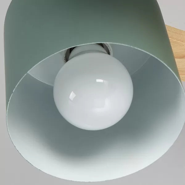 Cylinder Shade Cloth Shop Ceiling Lamp Metal 4 Lights Nordic Style Semi Flushmount Light in Green Clearhalo 'Ceiling Lights' 'Close To Ceiling Lights' 'Close to ceiling' 'Semi-flushmount' Lighting' 91600