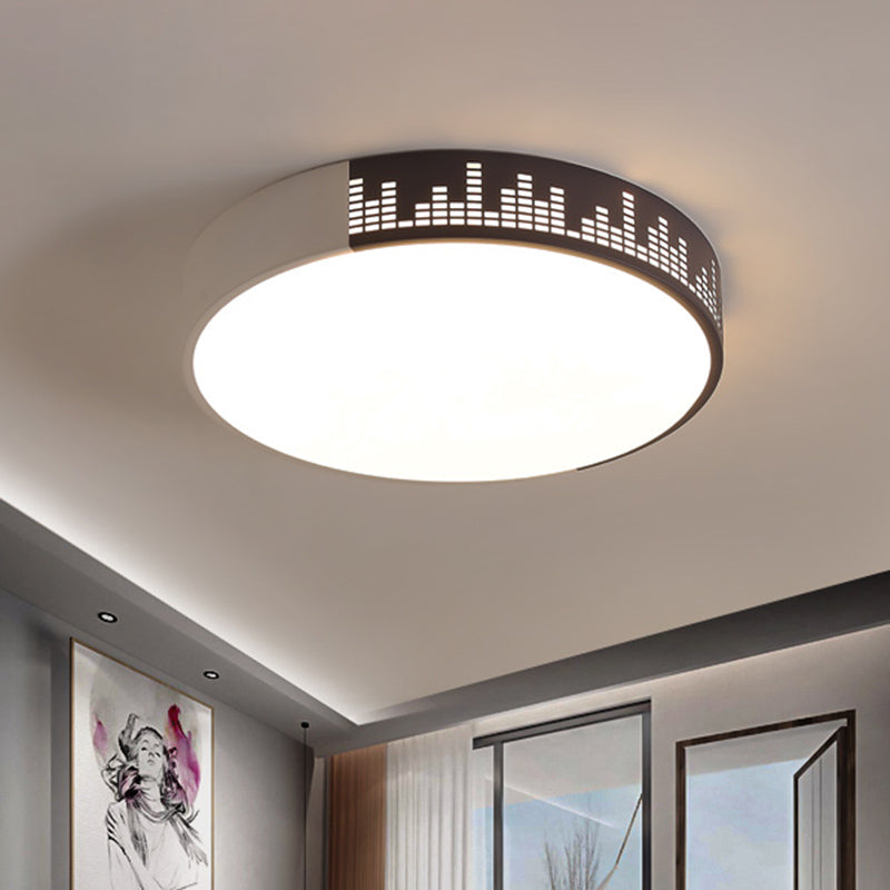 White-Khaki Drum Ceiling Mounted Light Simple LED Acrylic Flush Lamp for Bedroom Clearhalo 'Ceiling Lights' 'Close To Ceiling Lights' 'Close to ceiling' 'Flush mount' Lighting' 916810