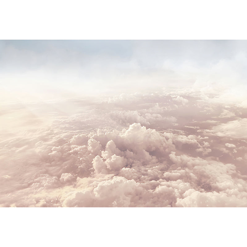 Full Size Photo Natural Murals for Living Room with Cloud and Sky in Pastel Grey Clearhalo 'Wall Decor' 'Wall Mural' 917127