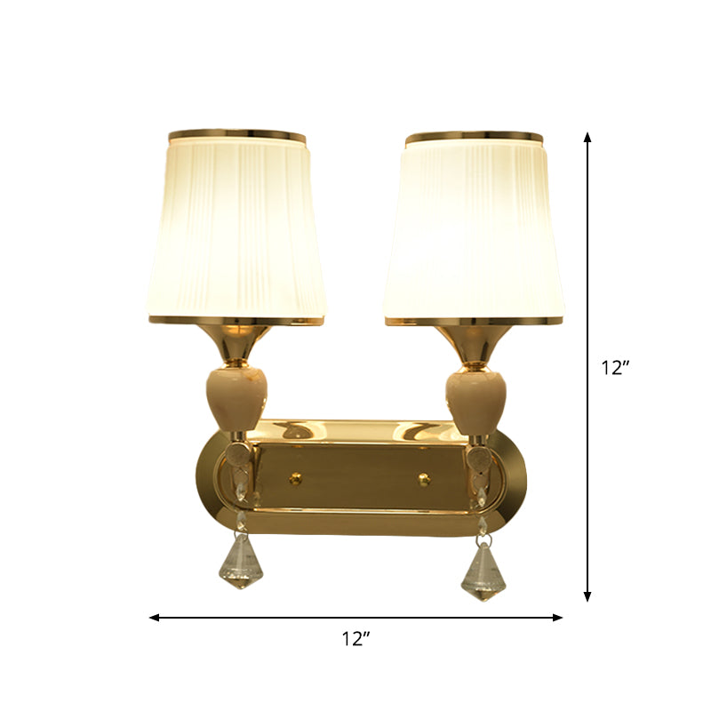 1-Head Bell Wall Sconce Lighting with Glass Shade Modernist Living Room Gold Wall Mount Light Clearhalo 'Modern wall lights' 'Modern' 'Wall Lamps & Sconces' 'Wall Lights' Lighting' 917459