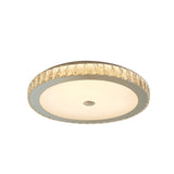 Beveled Crystal Circle Flushmount Simple Bedroom LED Flush Mount Ceiling Light in White Clearhalo 'Ceiling Lights' 'Close To Ceiling Lights' 'Close to ceiling' 'Flush mount' Lighting' 917549