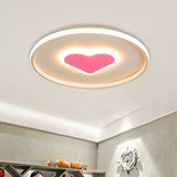 Nordic Loving Heart Flush Mounted Lamp Acrylic LED Bedroom Flush Light in Pink/Black and White Clearhalo 'Ceiling Lights' 'Close To Ceiling Lights' 'Close to ceiling' 'Flush mount' Lighting' 917832