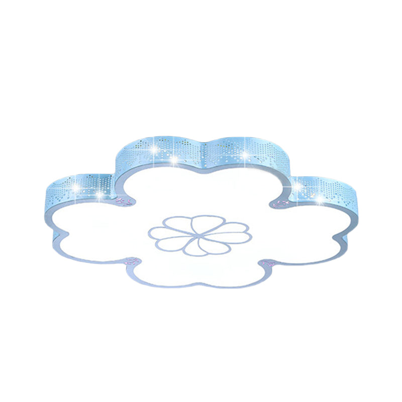 Cartoon Flower Ultrathin Flush Lighting Acrylic LED Bedroom Flush Mount Lamp in White/Blue Clearhalo 'Ceiling Lights' 'Close To Ceiling Lights' 'Close to ceiling' 'Flush mount' Lighting' 917849