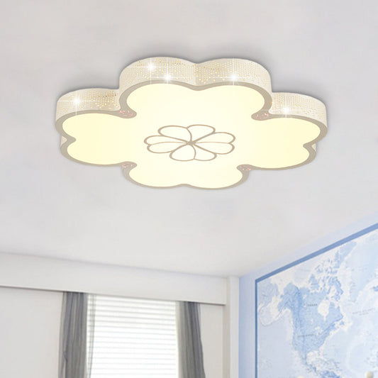 Cartoon Flower Ultrathin Flush Lighting Acrylic LED Bedroom Flush Mount Lamp in White/Blue Clearhalo 'Ceiling Lights' 'Close To Ceiling Lights' 'Close to ceiling' 'Flush mount' Lighting' 917853