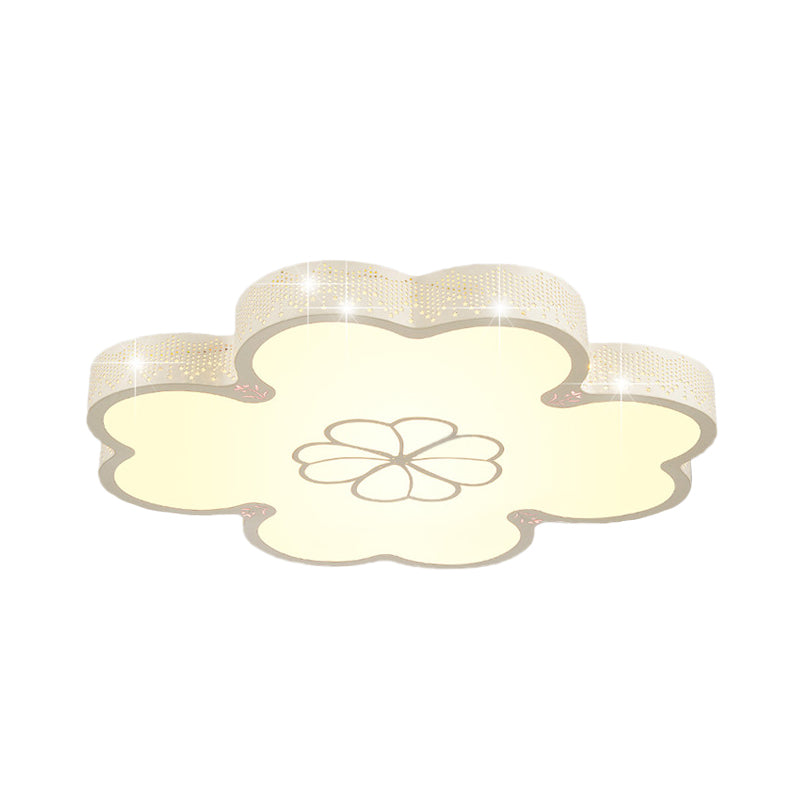 Cartoon Flower Ultrathin Flush Lighting Acrylic LED Bedroom Flush Mount Lamp in White/Blue Clearhalo 'Ceiling Lights' 'Close To Ceiling Lights' 'Close to ceiling' 'Flush mount' Lighting' 917854