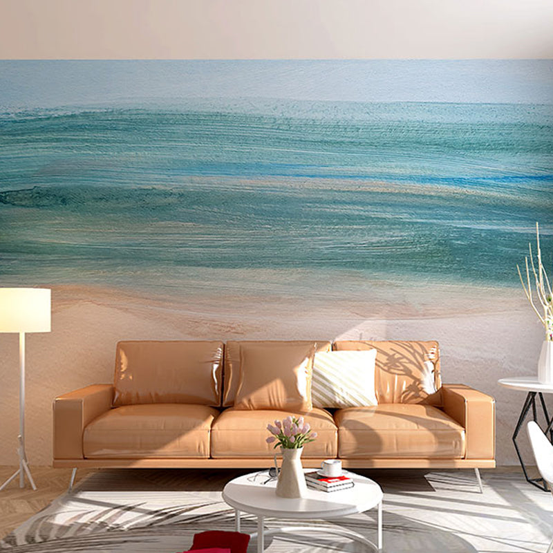 Whole Fresh Wall Murals for Living Room Natural Beach and Sea, Customized Size Available Clearhalo 'Wall Decor' 'Wall Mural' 918062