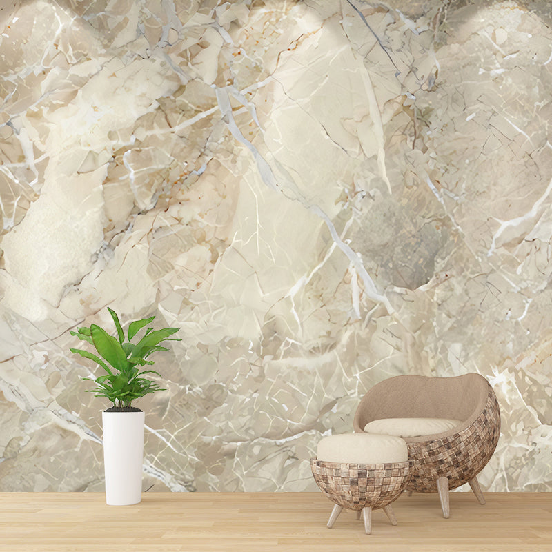 Marble Mural in Pastel Grey, Modern Wall Covering for Coffee Shop and Living Room Grey Clearhalo 'Wall Decor' 'Wall Mural' 918156