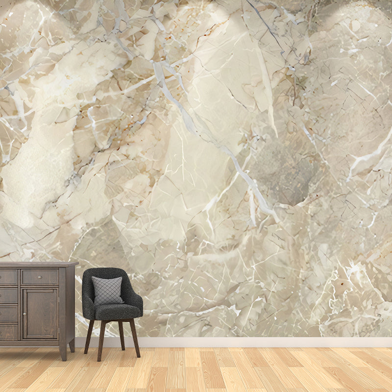 Marble Mural in Pastel Grey, Modern Wall Covering for Coffee Shop and Living Room Clearhalo 'Wall Decor' 'Wall Mural' 918157