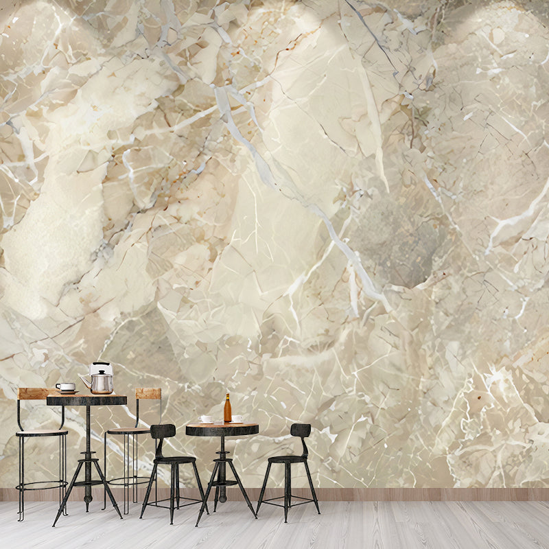 Marble Mural in Pastel Grey, Modern Wall Covering for Coffee Shop and Living Room Clearhalo 'Wall Decor' 'Wall Mural' 918158