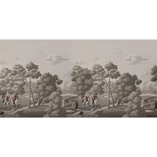 Nordic Wall Decor Grey Spring Hunting Full Size Mural Wallpaper, Custom-Made Clearhalo 'Wall Decor' 'Wall Mural' 918387