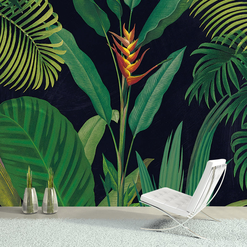 Leaf and Branch Wall Art in Green, Contemporary Wall Mural for Gallery and Theme Restaurant Clearhalo 'Wall Decor' 'Wall Mural' 919007