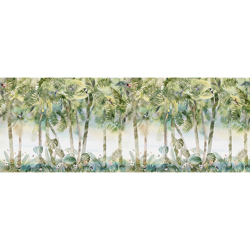 Non-Woven Fabric Big Wall Decor Morandi Green Palm Tree and Forest Mural Wallpaper, Personalized Sized Available Clearhalo 'Wall Decor' 'Wall Mural' 919126