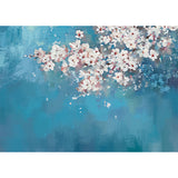 Full Size Cluster Flower Wall Mural Pink and Blue Non-Woven Fabric Wall Covering for Accent Wall, Custom Size Available Clearhalo 'Wall Decor' 'Wall Mural' 919607