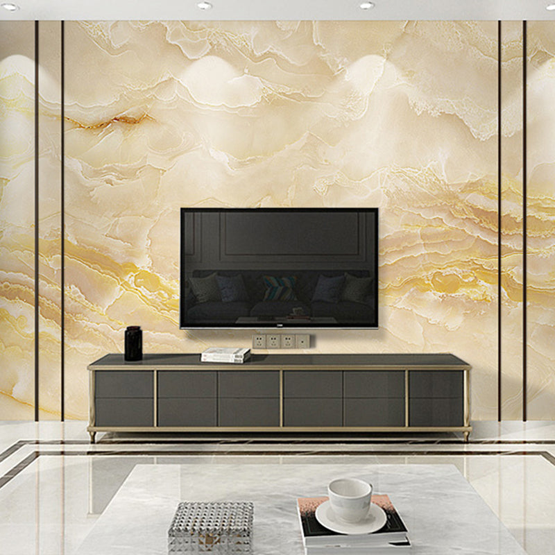 Beige Marble Wall Art Water-Resistant Mural Wallpaper for Accent Wall Beige Clearhalo 'Wall Decor' 'Wall Mural' 919859