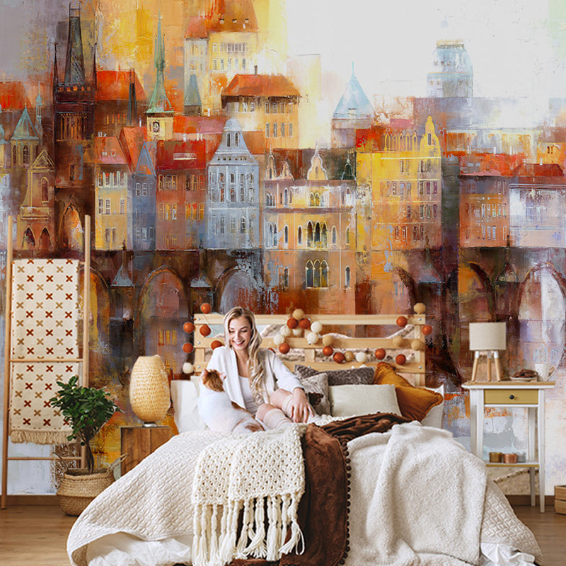 Giant Wall Mural Illustration Style Venice City Wall Art for Living Room, Made to Measure Clearhalo 'Wall Decor' 'Wall Mural' 920202