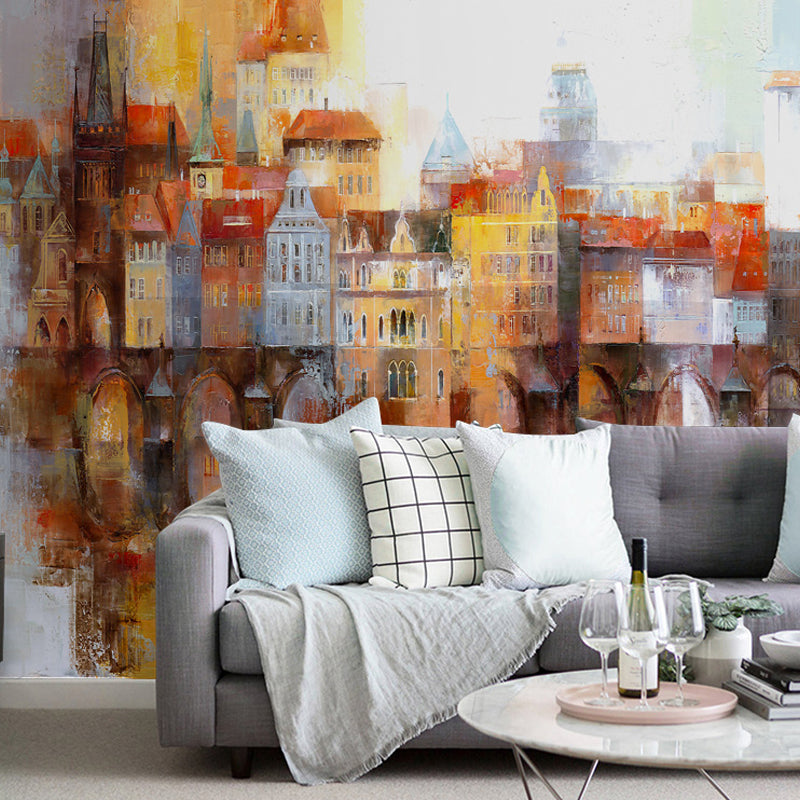 Giant Wall Mural Illustration Style Venice City Wall Art for Living Room, Made to Measure Clearhalo 'Wall Decor' 'Wall Mural' 920203