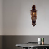 Rust 1-Bulb Pendant Light Arabian Metal Urn-Shaped Suspension Lamp with Hollow Design Clearhalo 'Ceiling Lights' 'Pendant Lights' 'Pendants' Lighting' 921045