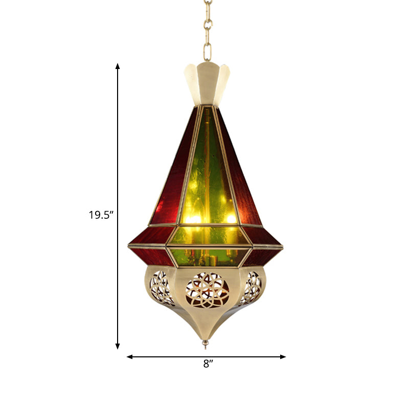 Metal Tapered Hanging Pendant Art Deco 3-Light Restaurant Ceiling Chandelier with Hollow Decor Clearhalo 'Ceiling Lights' 'Chandeliers' Lighting' options 921187