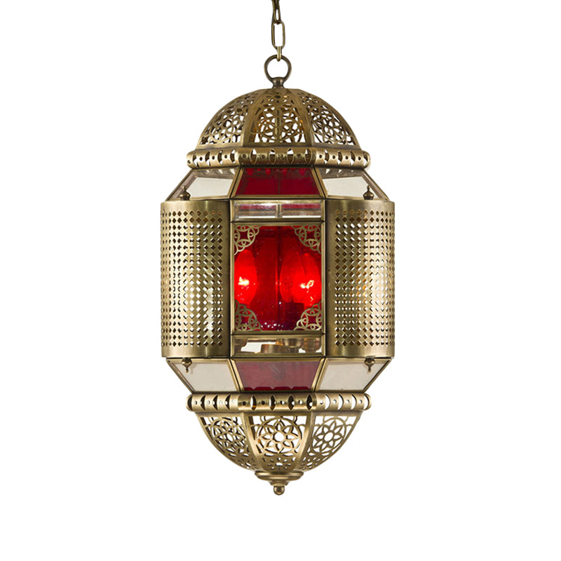 Brass Lantern Ceiling Pendant Southeast Asia Metal 3 Lights Restaurant Hanging Chandelier Clearhalo 'Ceiling Lights' 'Chandeliers' Lighting' options 921216