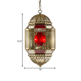 Brass Lantern Ceiling Pendant Southeast Asia Metal 3 Lights Restaurant Hanging Chandelier Clearhalo 'Ceiling Lights' 'Chandeliers' Lighting' options 921217