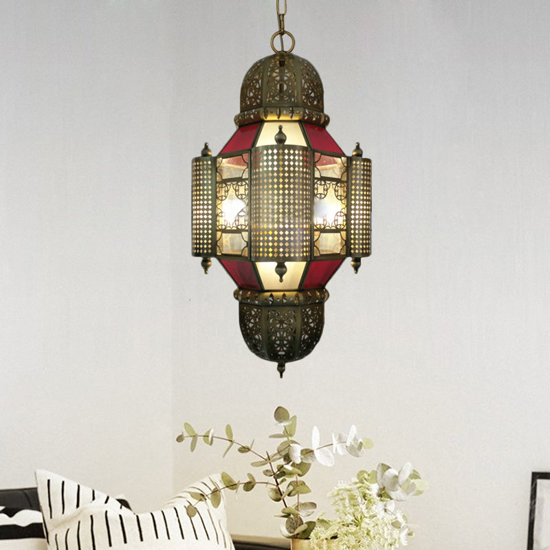 Arabian Lantern Pendant Lighting 3 Heads Metal Chandelier Light Fixture in Brass for Restaurant Brass Clearhalo 'Ceiling Lights' 'Chandeliers' Lighting' options 921283_3cc97911-eb5e-4fe3-b8d8-efddd9546ca6
