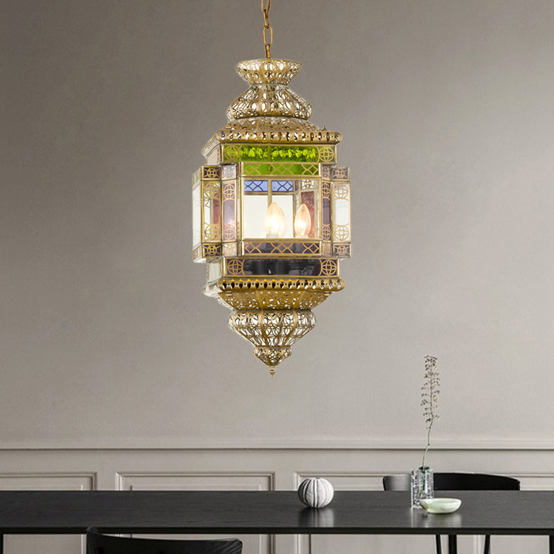 Cutout Restaurant Pendant Chandelier Arab Metal 3 Lights Brass Hanging Light Fixture Clearhalo 'Ceiling Lights' 'Chandeliers' Lighting' options 921353