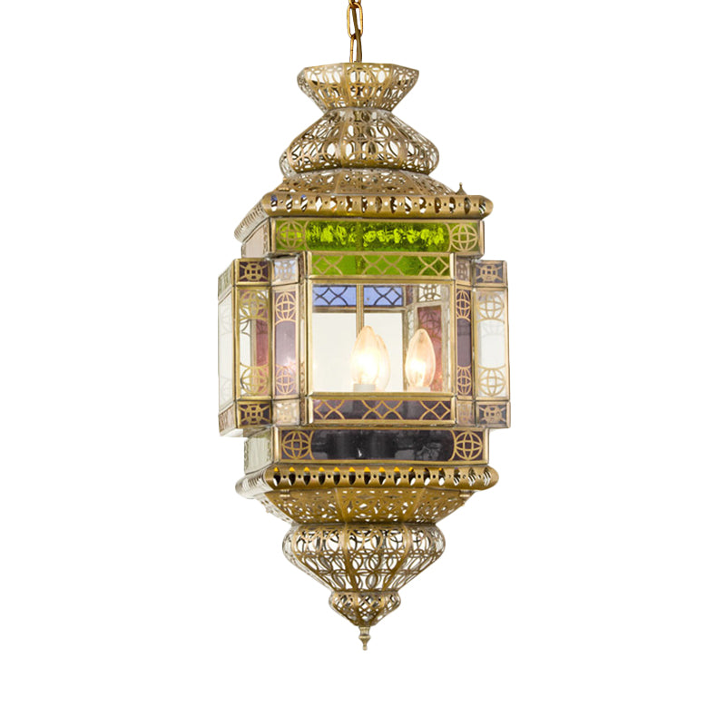 Cutout Restaurant Pendant Chandelier Arab Metal 3 Lights Brass Hanging Light Fixture Clearhalo 'Ceiling Lights' 'Chandeliers' Lighting' options 921356