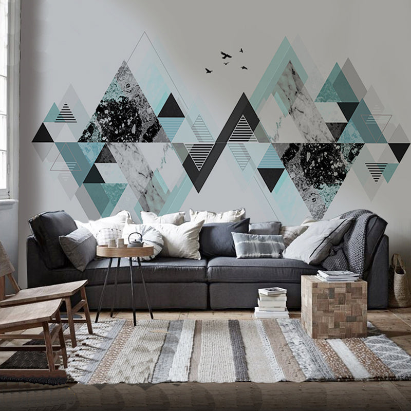 Modern Art Murals Fresh Color Harlequin and Geometries Full Size Wall Covering for Living Rooms Clearhalo 'Wall Decor' 'Wall Mural' 921513