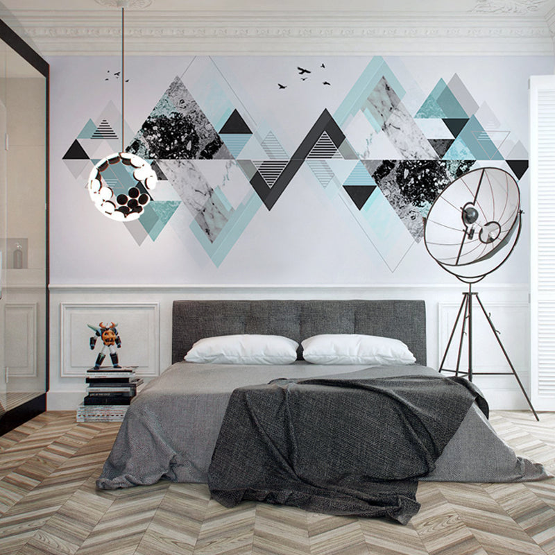 Modern Art Murals Fresh Color Harlequin and Geometries Full Size Wall Covering for Living Rooms Clearhalo 'Wall Decor' 'Wall Mural' 921514