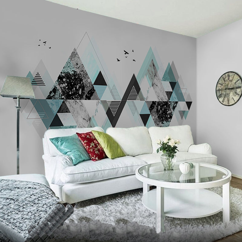 Modern Art Murals Fresh Color Harlequin and Geometries Full Size Wall Covering for Living Rooms Clearhalo 'Wall Decor' 'Wall Mural' 921515