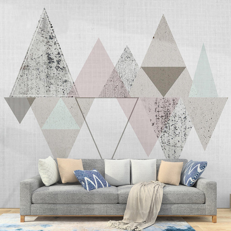 Modern Art Murals Fresh Color Harlequin and Geometries Full Size Wall Covering for Living Rooms Clearhalo 'Wall Decor' 'Wall Mural' 921520