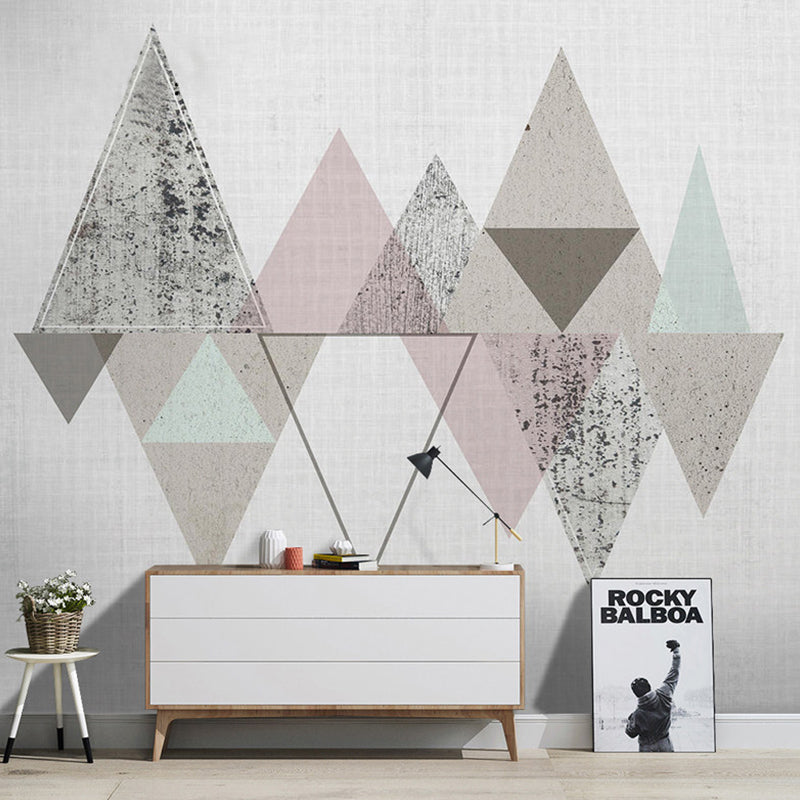 Modern Art Murals Fresh Color Harlequin and Geometries Full Size Wall Covering for Living Rooms Clearhalo 'Wall Decor' 'Wall Mural' 921521