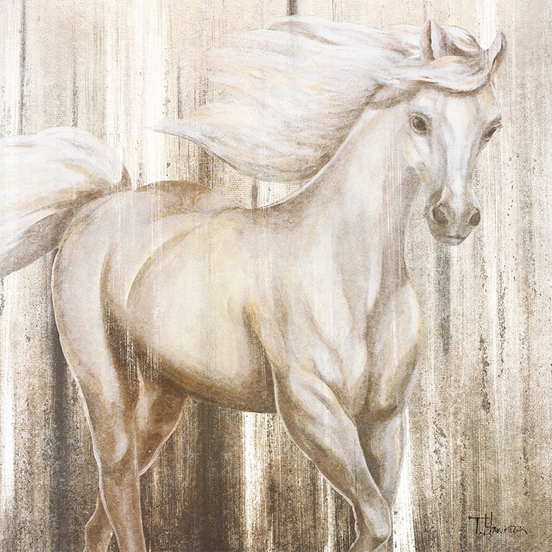 Giant Horse Mural Wallpaper in Grey and Yellow for Coffee Shop, Water-Resistant Clearhalo 'Wall Decor' 'Wall Mural' 921692