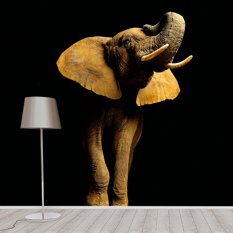 Photo Style Elephant Wall Art Extra Large Mural Wallpaper for Accent Wall, Personalized Size Available Clearhalo 'Wall Decor' 'Wall Mural' 921740