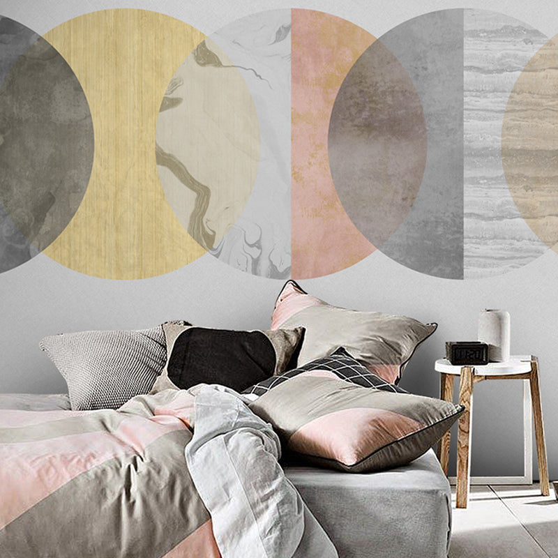 Modern Wall Mural Multi-color Stacked Circle Personalized Wall Decor, Extra Large Clearhalo 'Wall Decor' 'Wall Mural' 921774