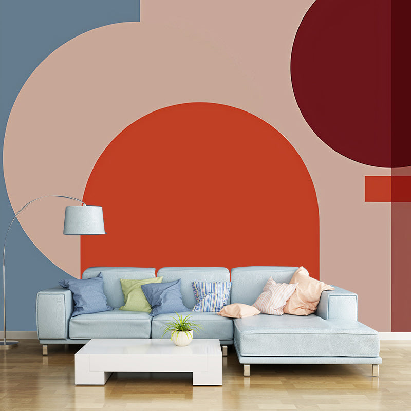 Full Size Wall Covering Unique Novelty Irregular Geometries Wall Mural in Multi-color Orange Clearhalo 'Wall Decor' 'Wall Mural' 921785