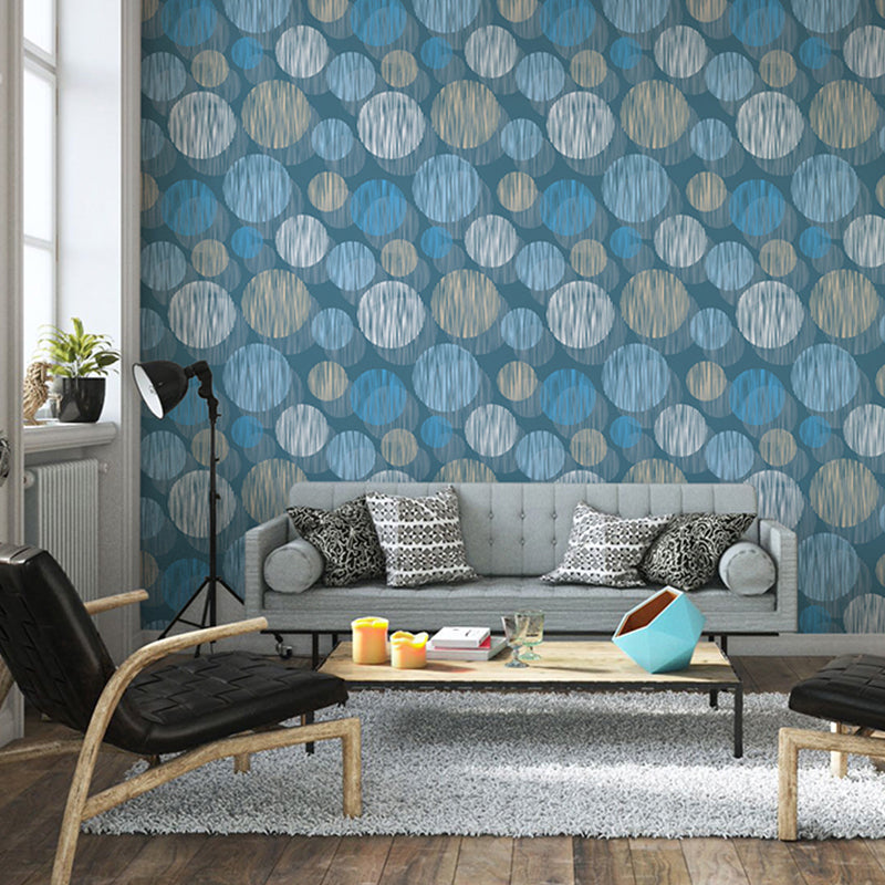 Non-Woven Fabric Mural Wallpaper Giant Blue and Yellow Modern Art Decor Wall Art, Made to Measure Clearhalo 'Wall Decor' 'Wall Mural' 921847