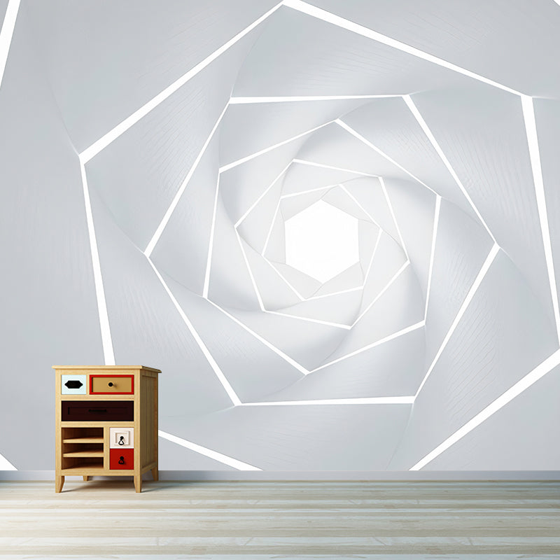 Illustration Style Big Wall Murals, 3D Endocentric Geometries Wall Covering for Gallery, Made to Measure Clearhalo 'Wall Decor' 'Wall Mural' 921918