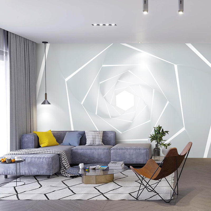 Illustration Style Big Wall Murals, 3D Endocentric Geometries Wall Covering for Gallery, Made to Measure Clearhalo 'Wall Decor' 'Wall Mural' 921919