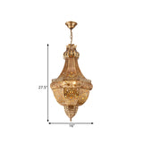 Basket Metal Chandelier Light Arab 4 Heads Restaurant Pendant Lighting Fixture in Brass Clearhalo 'Ceiling Lights' 'Chandeliers' Lighting' options 922461