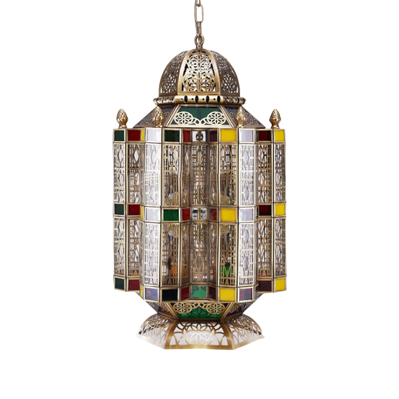 Geometric Restaurant Hanging Pendant Art Deco Metal 6-Light Brass Chandelier Lighting Fixture Clearhalo 'Ceiling Lights' 'Chandeliers' Lighting' options 922510