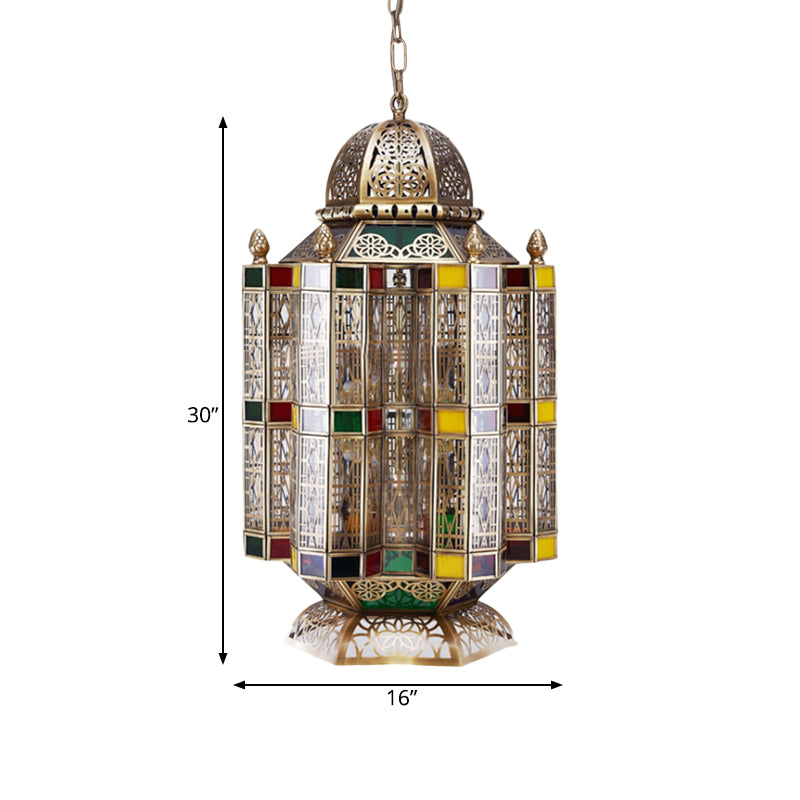 Geometric Restaurant Hanging Pendant Art Deco Metal 6-Light Brass Chandelier Lighting Fixture Clearhalo 'Ceiling Lights' 'Chandeliers' Lighting' options 922511