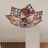 Star Shaped Living Room Flush Mount Lamp Bohemian Style Metal 3 Bulbs 15"/19" Wide Black Ceiling Mounted Fixture with Acrylic Deco Clearhalo 'Ceiling Lights' 'Close To Ceiling Lights' 'Close to ceiling' 'Flush mount' Lighting' 922666